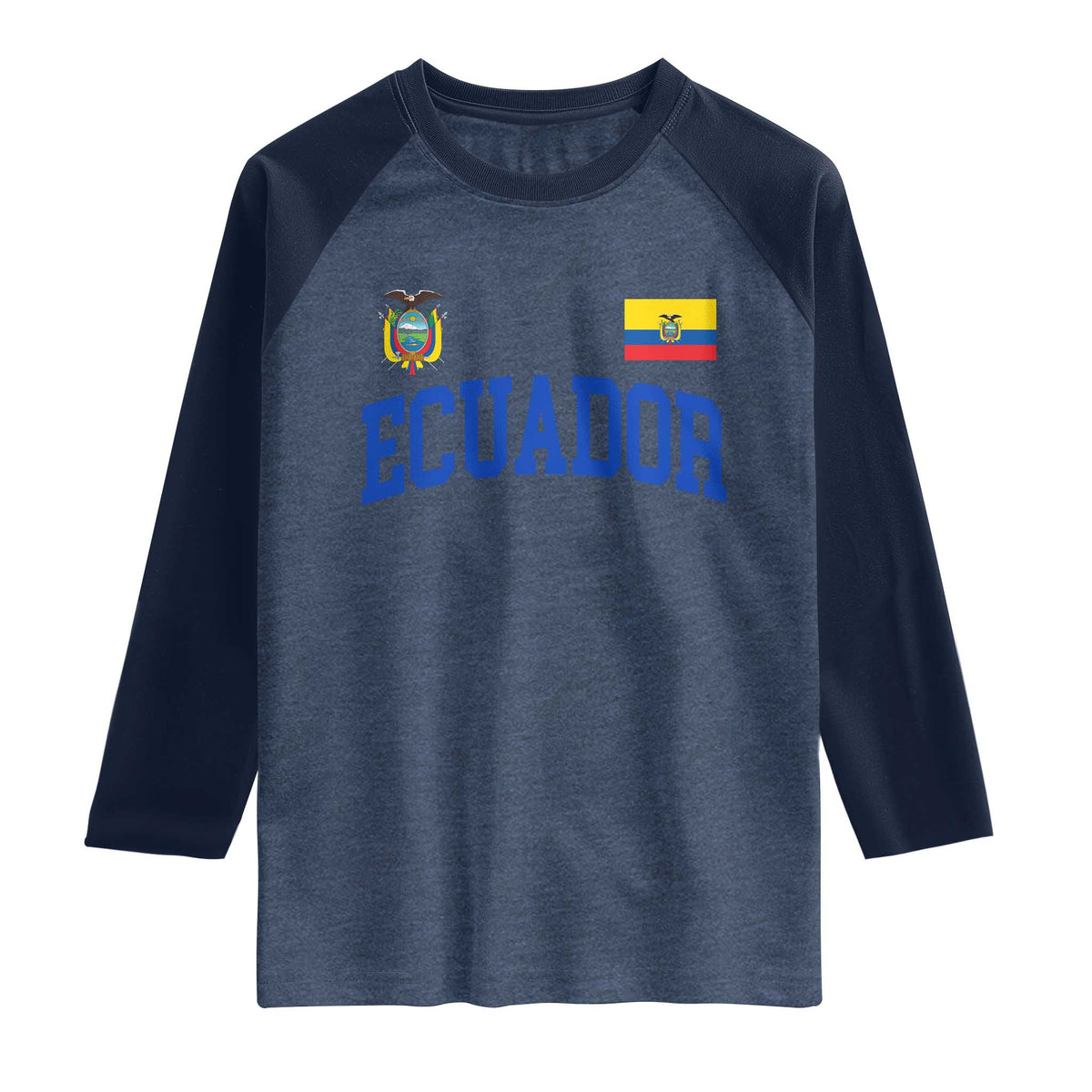 Ecuador Vintage Throwback Soccer Jersey Style Raglan Shirt Ecuadorian Hispanic Heritage