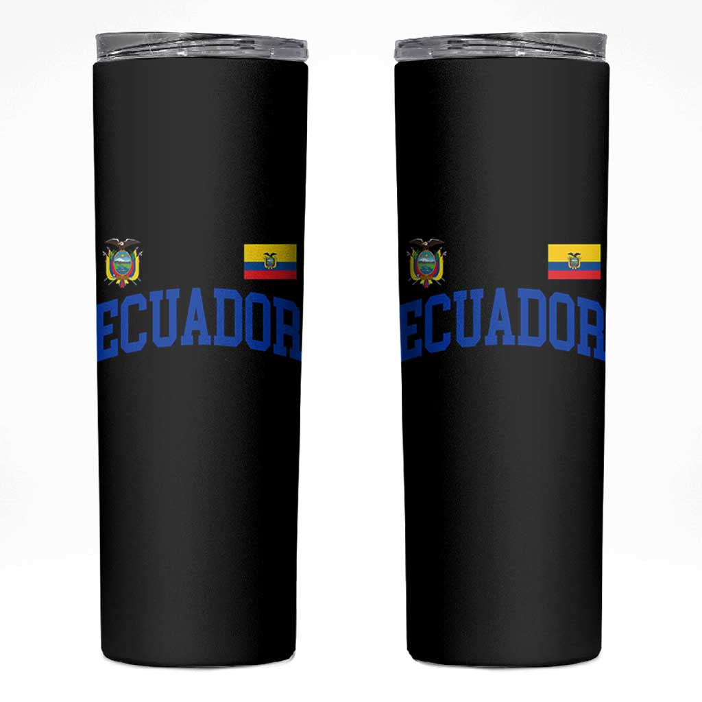 Ecuador Vintage Throwback Soccer Jersey Style Skinny Tumbler Ecuadorian Hispanic Heritage