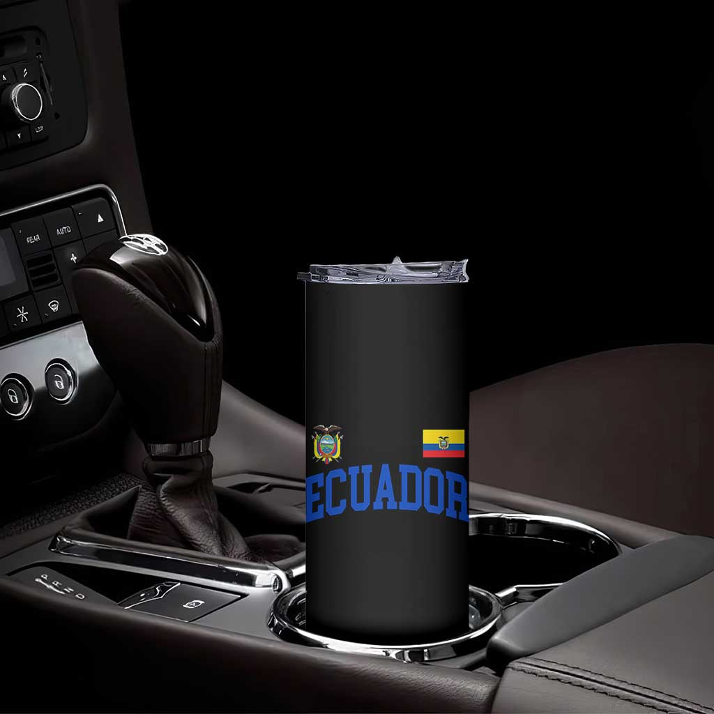 Ecuador Vintage Throwback Soccer Jersey Style Skinny Tumbler Ecuadorian Hispanic Heritage
