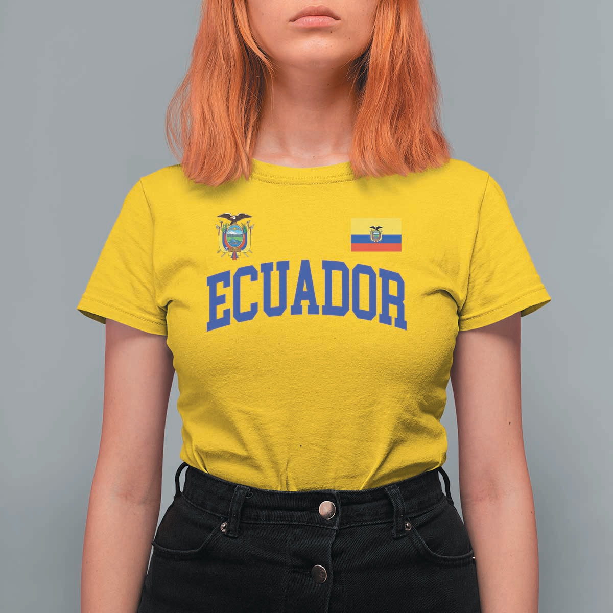 Ecuador Vintage Throwback Soccer Jersey Style T Shirt For Women Ecuadorian Hispanic Heritage