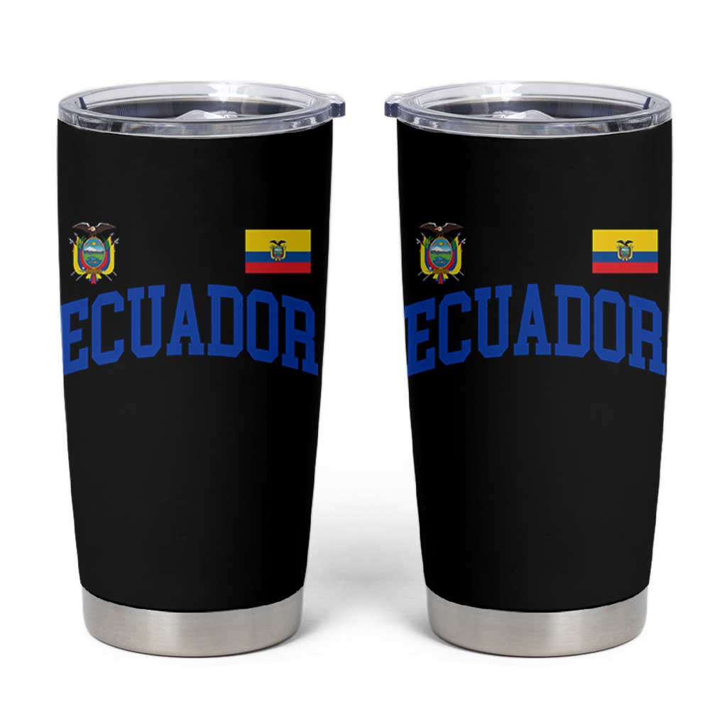 Ecuador Vintage Throwback Soccer Jersey Style Tumbler Cup Ecuadorian Hispanic Heritage
