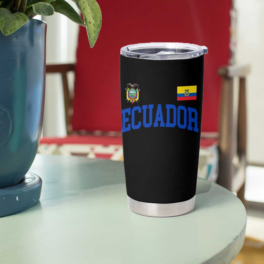 Ecuador Vintage Throwback Soccer Jersey Style Tumbler Cup Ecuadorian Hispanic Heritage