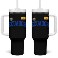 Ecuador Vintage Throwback Soccer Jersey Style Tumbler With Handle Ecuadorian Hispanic Heritage