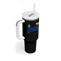 Ecuador Vintage Throwback Soccer Jersey Style Tumbler With Handle Ecuadorian Hispanic Heritage