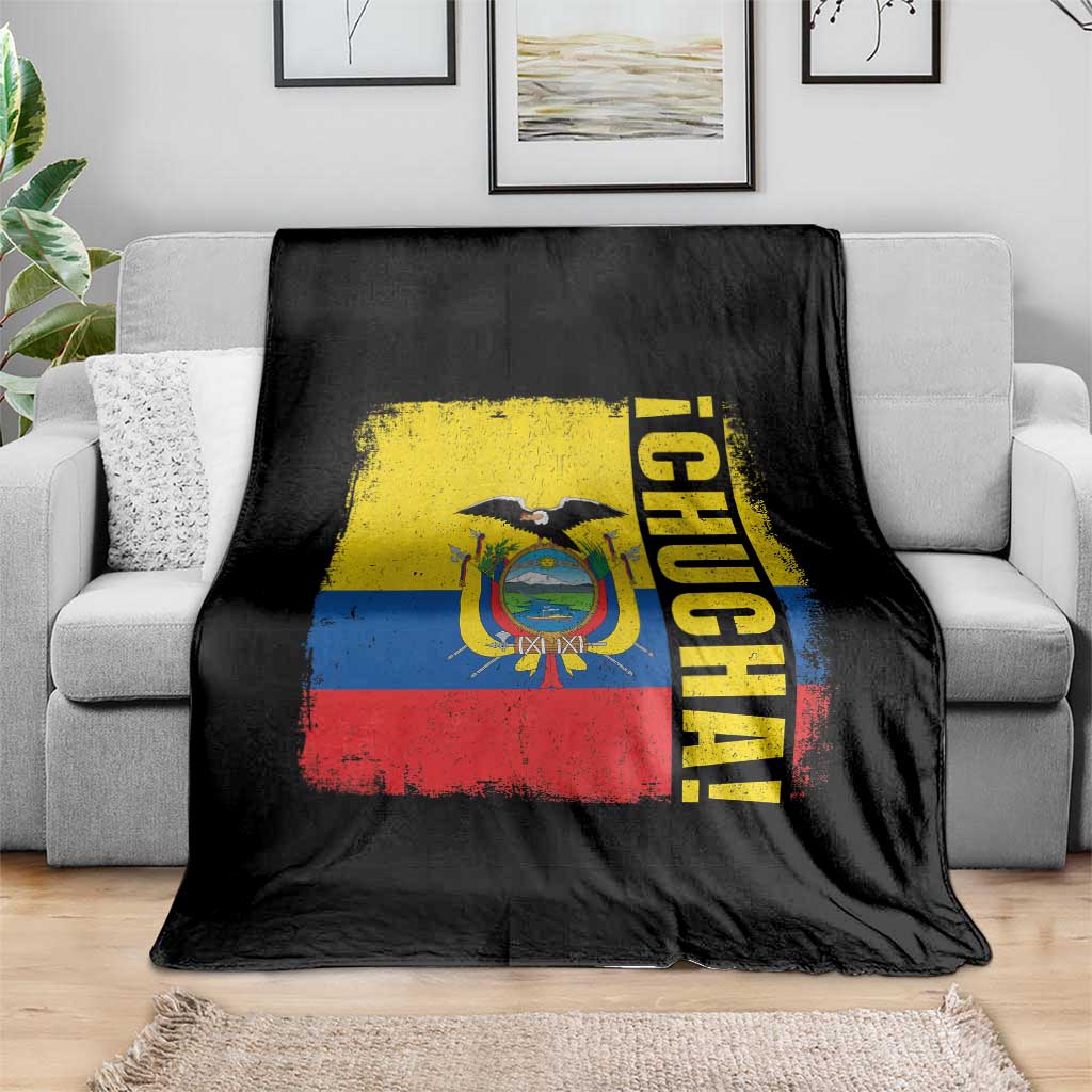 Chucha Funny Ecuadorian Slang Vintage Ecuador Flag Throw Blanket