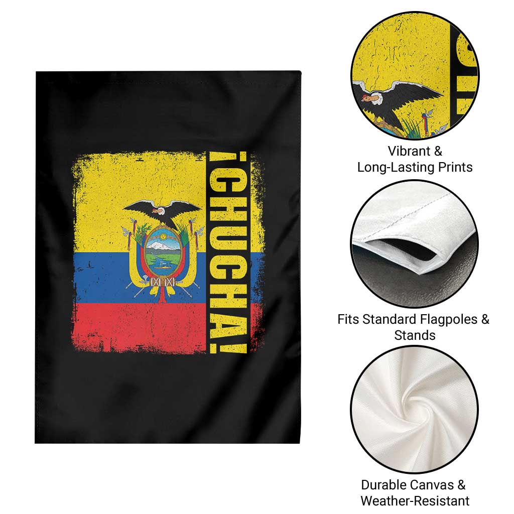 Chucha Funny Ecuadorian Slang Vintage Ecuador Flag Garden Flag