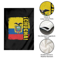 Chucha Funny Ecuadorian Slang Vintage Ecuador Flag Garden Flag