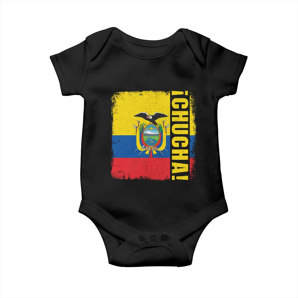 Chucha Funny Ecuadorian Slang Vintage Ecuador Flag Baby Onesie