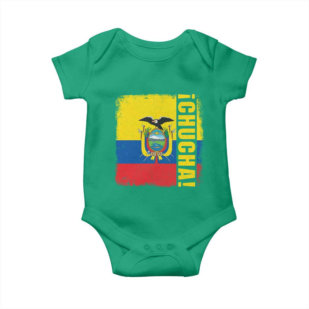 Chucha Funny Ecuadorian Slang Vintage Ecuador Flag Baby Onesie