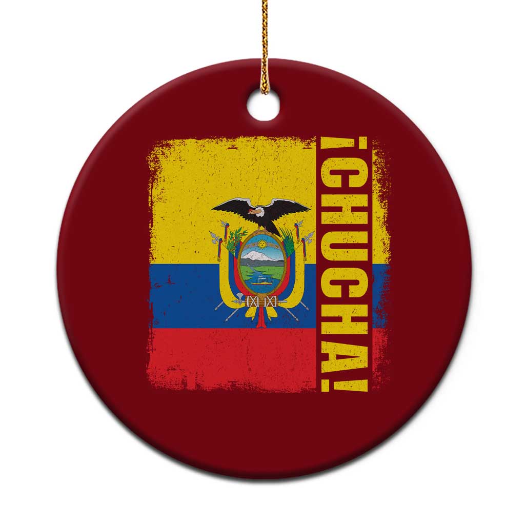 Chucha Funny Ecuadorian Slang Vintage Ecuador Flag Ceramic Ornament