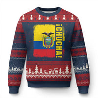 Chucha Funny Ecuadorian Slang Vintage Ecuador Flag Ugly Christmas Sweater
