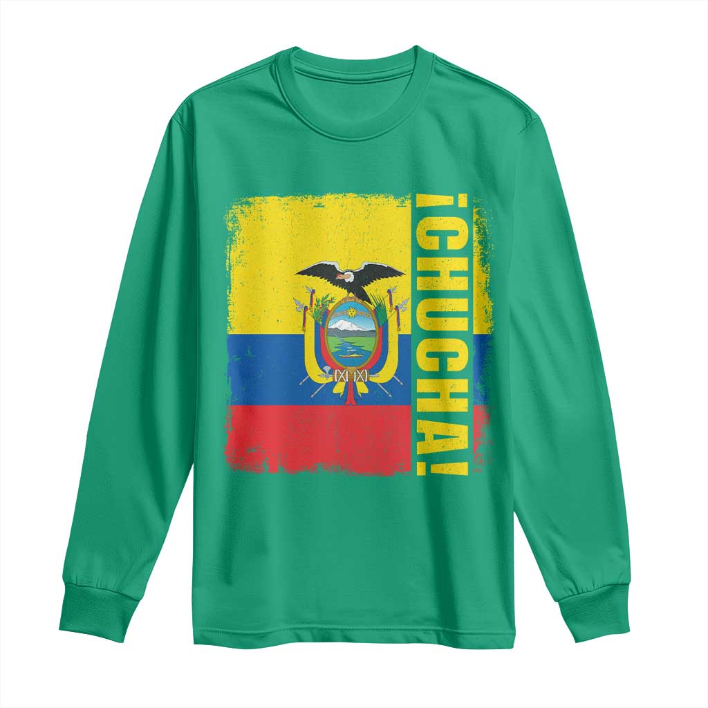 Chucha Funny Ecuadorian Slang Vintage Ecuador Flag Long Sleeve Shirt