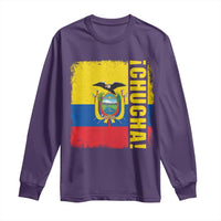 Chucha Funny Ecuadorian Slang Vintage Ecuador Flag Long Sleeve Shirt