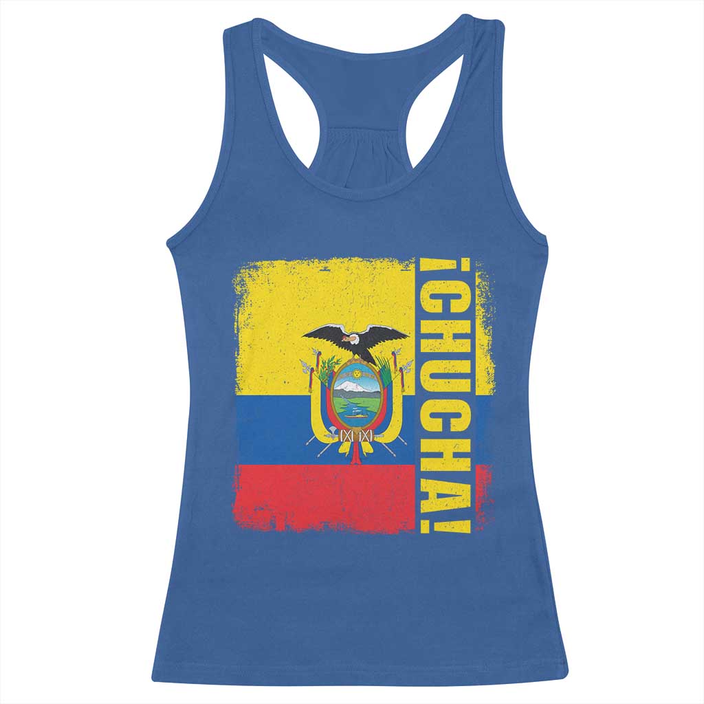 Chucha Funny Ecuadorian Slang Vintage Ecuador Flag Racerback Tank Top