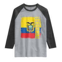 Chucha Funny Ecuadorian Slang Vintage Ecuador Flag Raglan Shirt