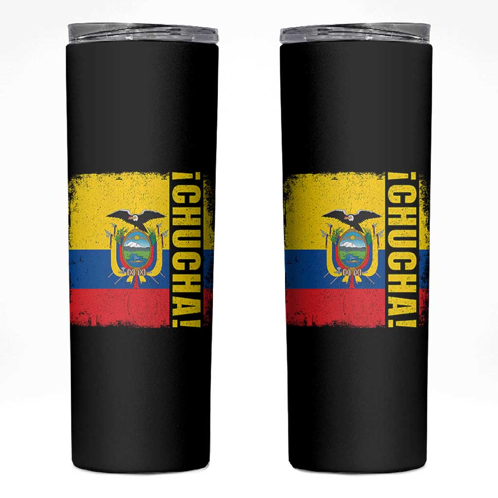 Chucha Funny Ecuadorian Slang Vintage Ecuador Flag Skinny Tumbler