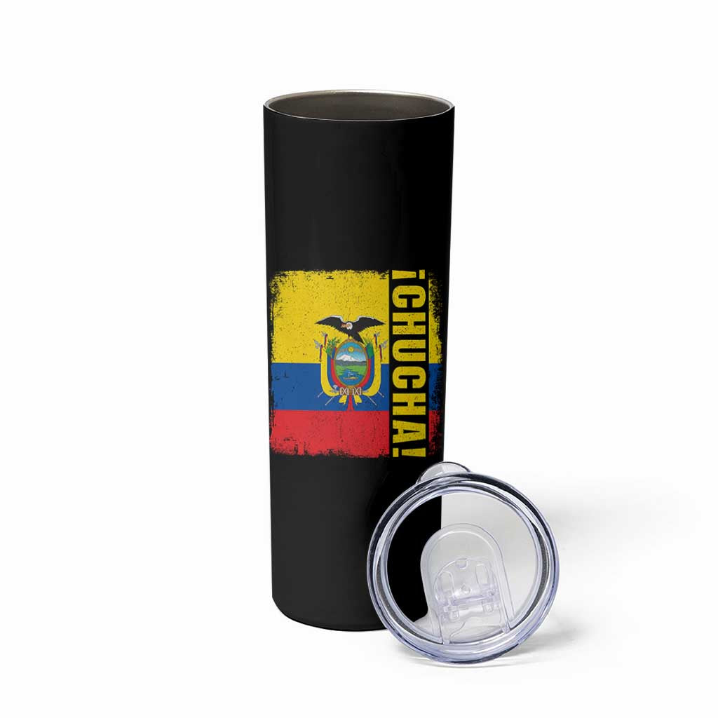Chucha Funny Ecuadorian Slang Vintage Ecuador Flag Skinny Tumbler