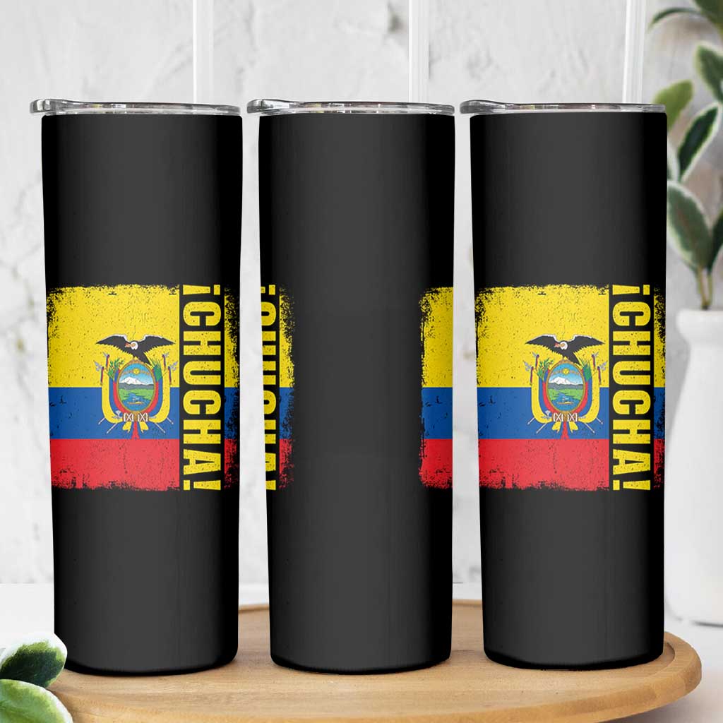 Chucha Funny Ecuadorian Slang Vintage Ecuador Flag Skinny Tumbler
