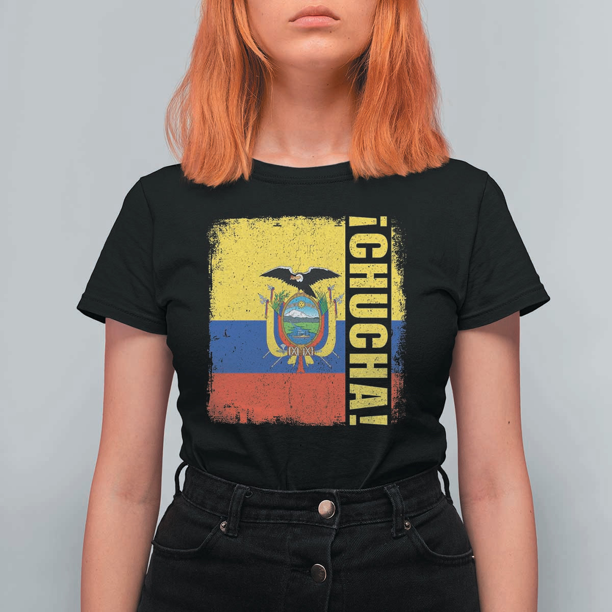 Chucha Funny Ecuadorian Slang Vintage Ecuador Flag T Shirt For Women