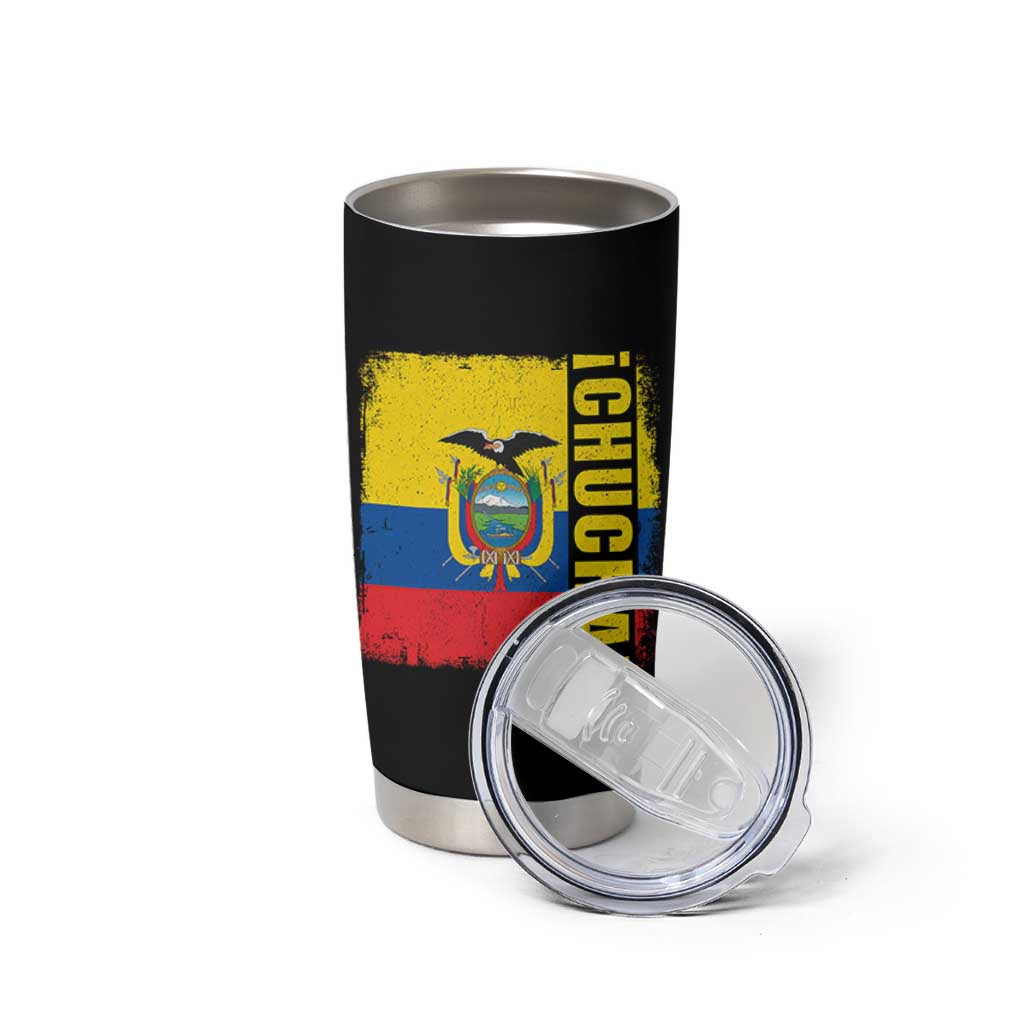 Chucha Funny Ecuadorian Slang Vintage Ecuador Flag Tumbler Cup