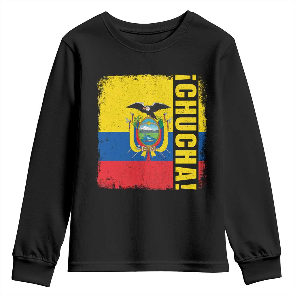 Chucha Funny Ecuadorian Slang Vintage Ecuador Flag Youth Sweatshirt