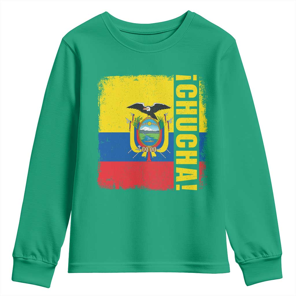 Chucha Funny Ecuadorian Slang Vintage Ecuador Flag Youth Sweatshirt
