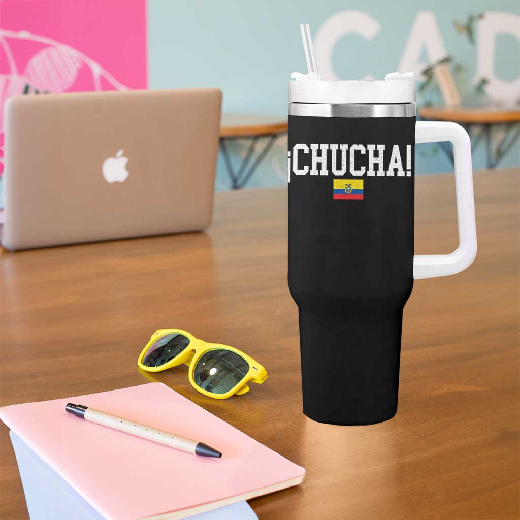 Chucha Funny Ecuadorian Slang Ecuador Flag Latino Saying Tumbler With Handle