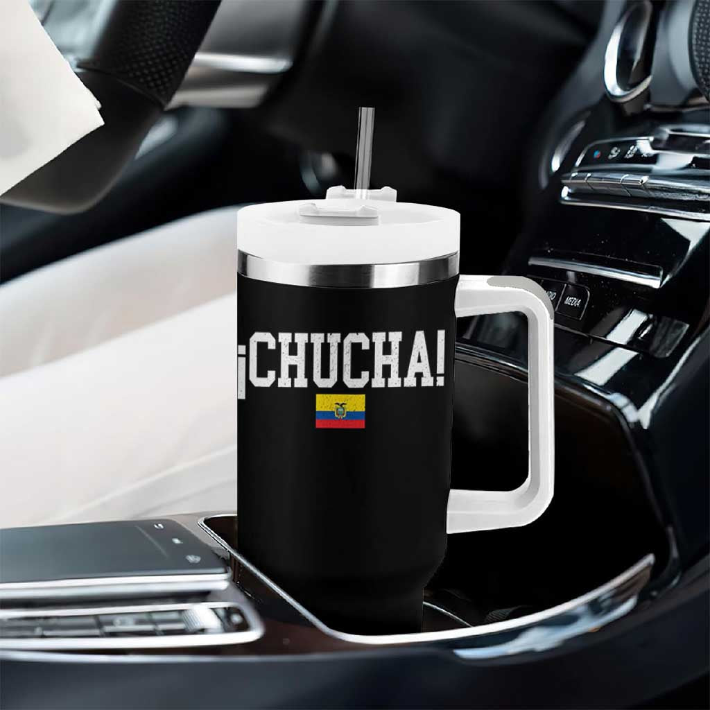Chucha Funny Ecuadorian Slang Ecuador Flag Latino Saying Tumbler With Handle