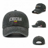 Chucha Funny Ecuadorian Slang Ecuador Flag Latino Saying Washed Cotton Baseball Cap