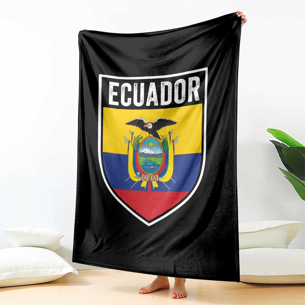 Ecuador Vintage Soccer Crest Escudo Ecuadorian Coat of Arms Throw Blanket
