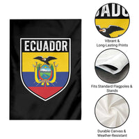 Ecuador Vintage Soccer Crest Escudo Ecuadorian Coat of Arms Garden Flag
