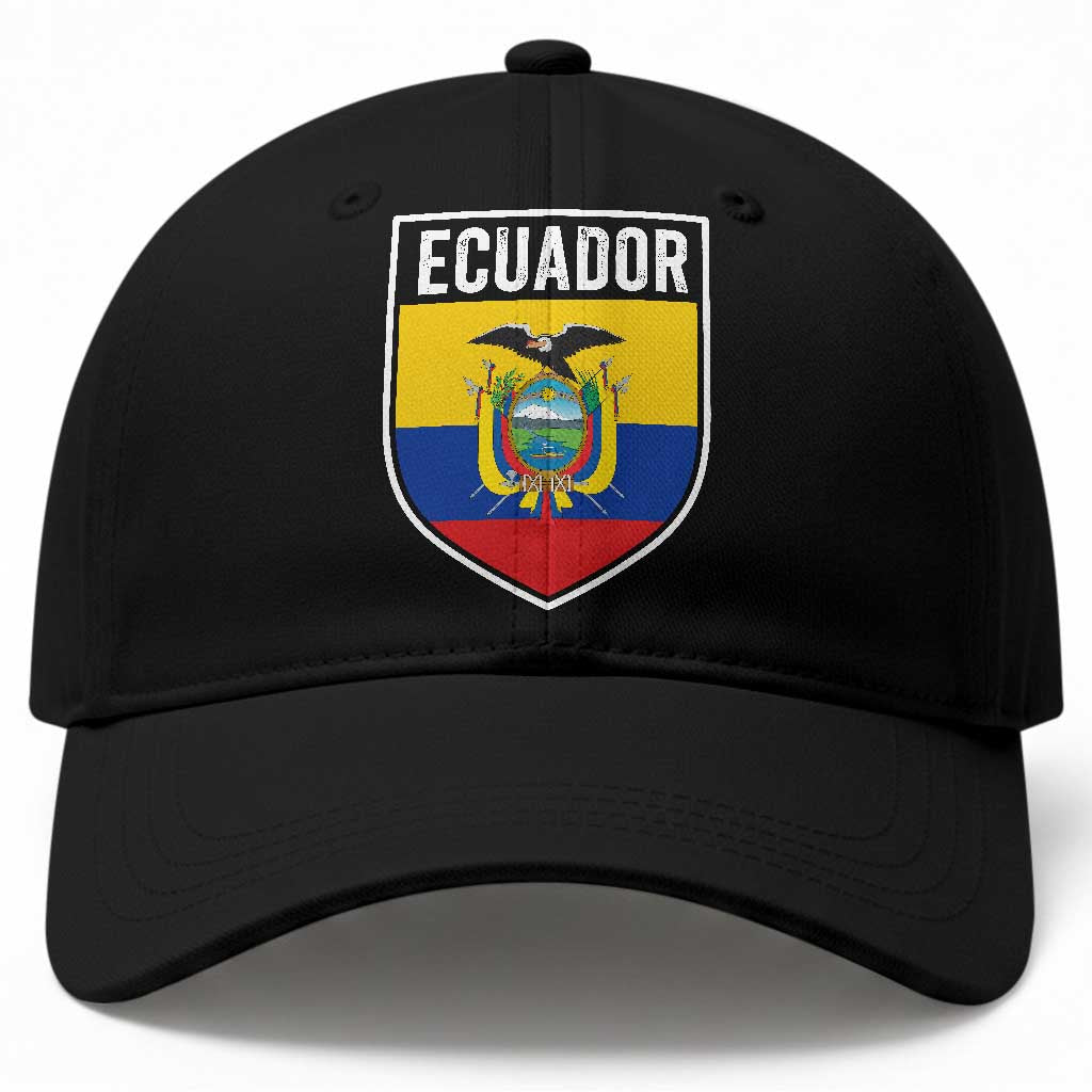 Ecuador Vintage Soccer Crest Escudo Ecuadorian Coat of Arms Baseball Cap
