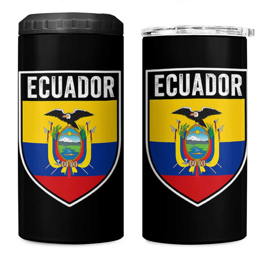 Ecuador Vintage Soccer Crest Escudo Ecuadorian Coat of Arms 4 in 1 Can Cooler Tumbler