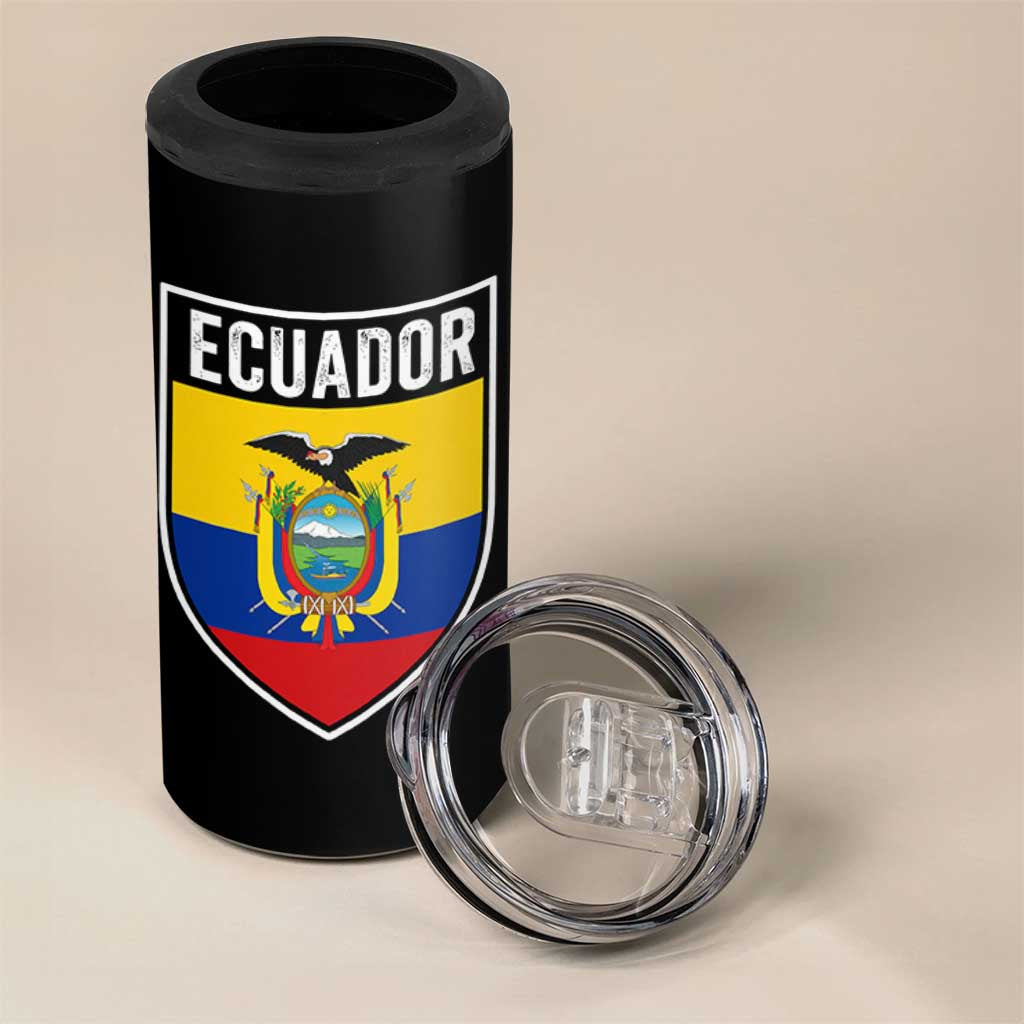 Ecuador Vintage Soccer Crest Escudo Ecuadorian Coat of Arms 4 in 1 Can Cooler Tumbler