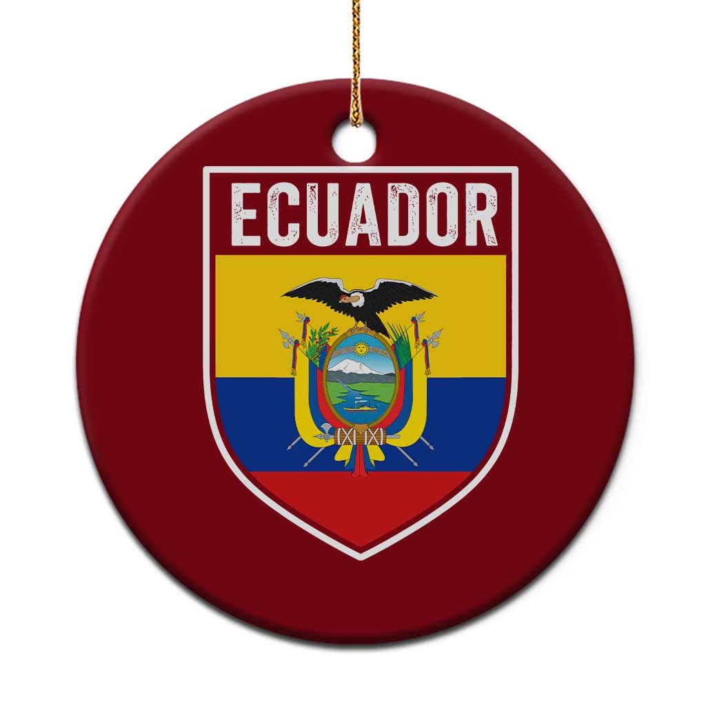 Ecuador Vintage Soccer Crest Escudo Ecuadorian Coat of Arms Ceramic Ornament