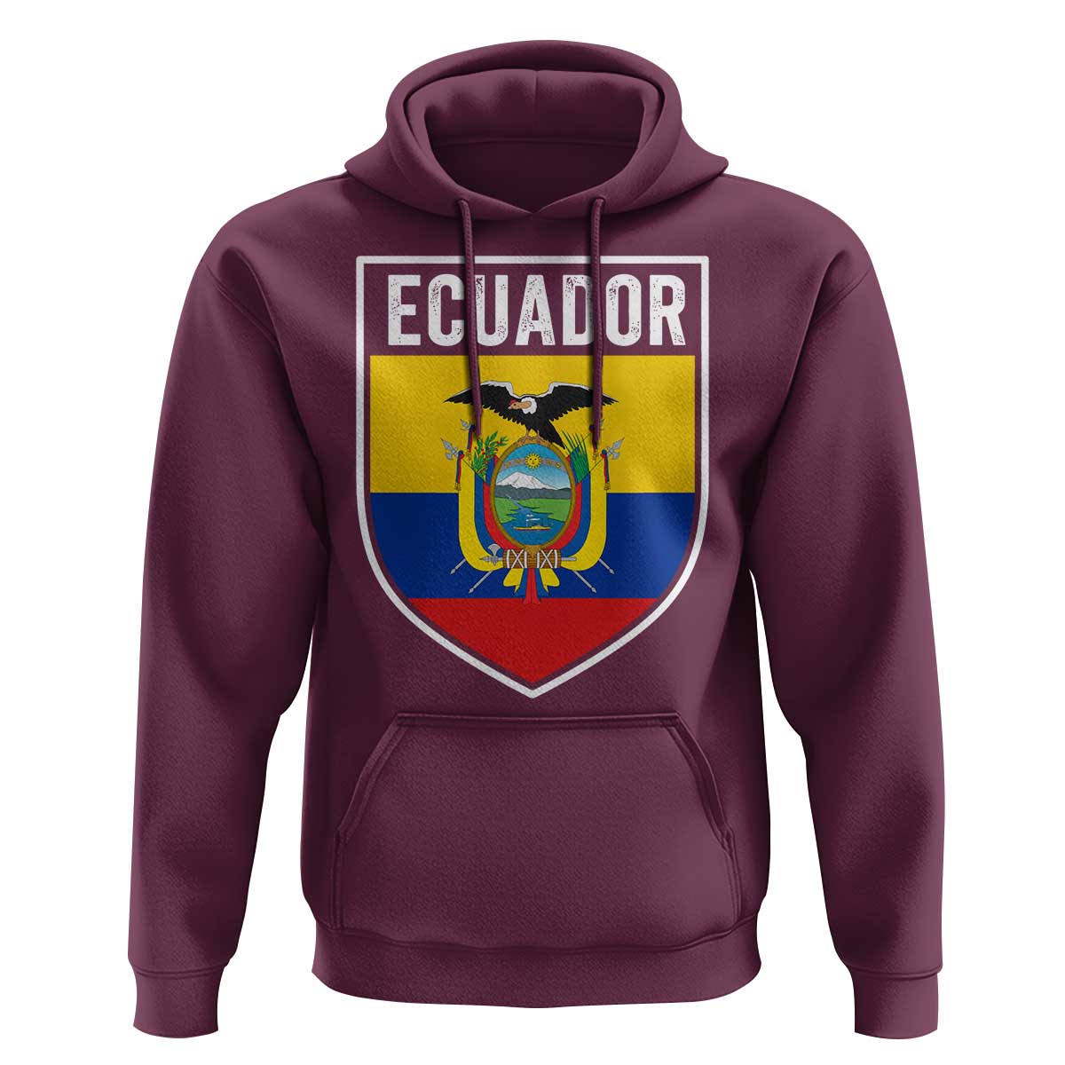 Ecuador Vintage Soccer Crest Escudo Ecuadorian Coat of Arms Hoodie