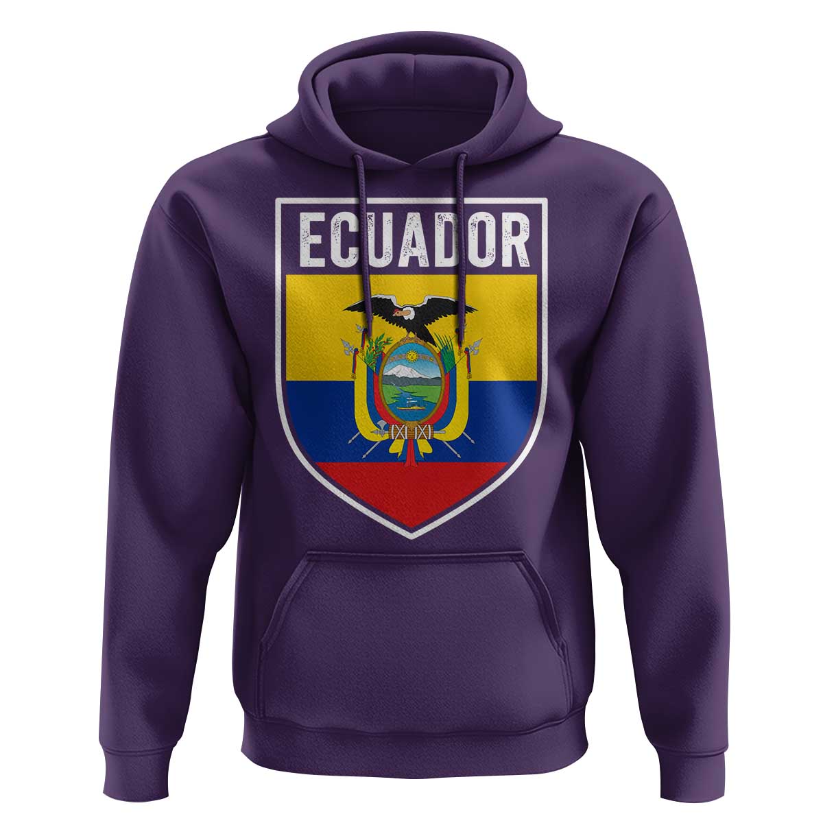 Ecuador Vintage Soccer Crest Escudo Ecuadorian Coat of Arms Hoodie