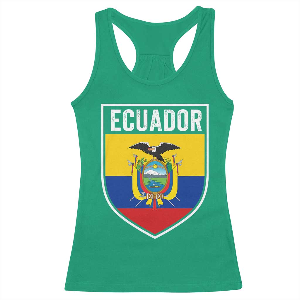 Ecuador Vintage Soccer Crest Escudo Ecuadorian Coat of Arms Racerback Tank Top