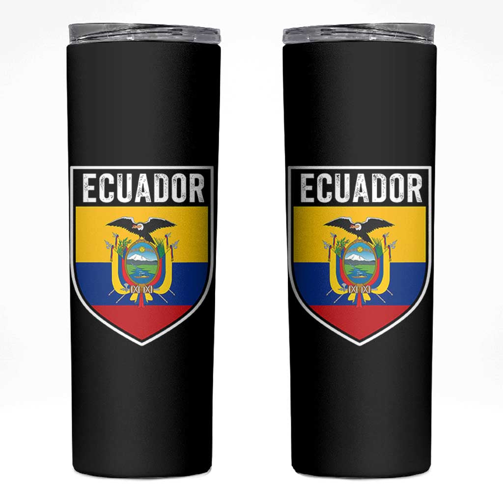 Ecuador Vintage Soccer Crest Escudo Ecuadorian Coat of Arms Skinny Tumbler