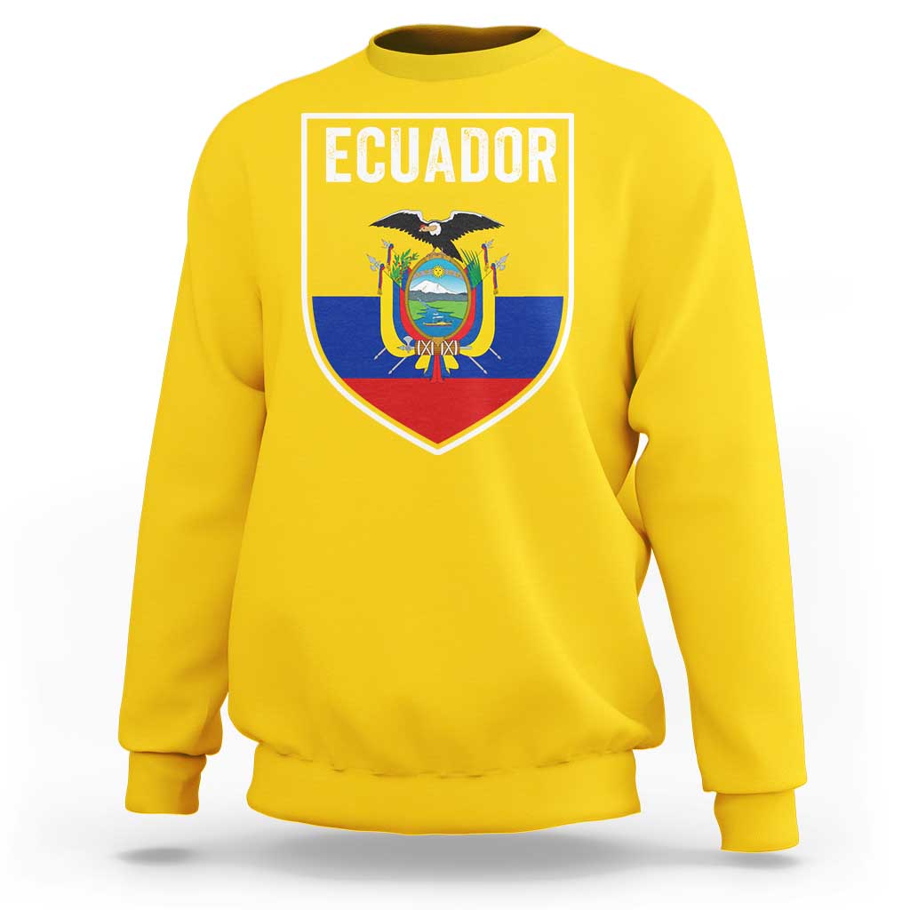 Ecuador Vintage Soccer Crest Escudo Ecuadorian Coat of Arms Sweatshirt