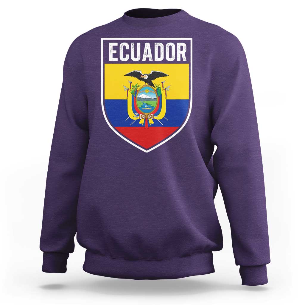 Ecuador Vintage Soccer Crest Escudo Ecuadorian Coat of Arms Sweatshirt