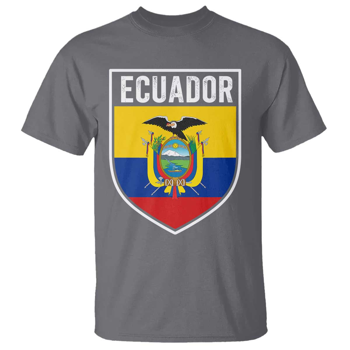 Ecuador Vintage Soccer Crest Escudo Ecuadorian Coat of Arms T Shirt