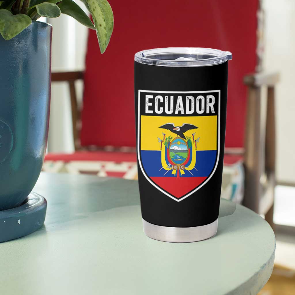 Ecuador Vintage Soccer Crest Escudo Ecuadorian Coat of Arms Tumbler Cup