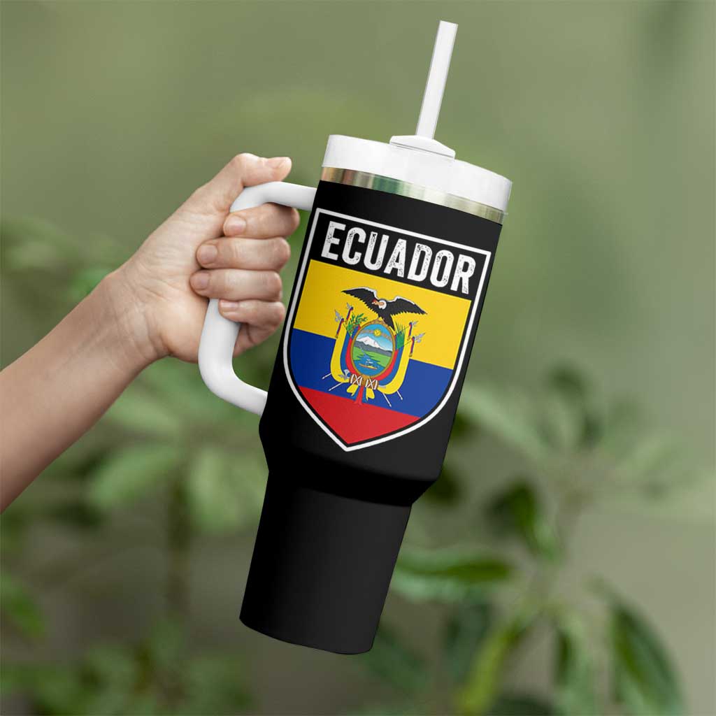 Ecuador Vintage Soccer Crest Escudo Ecuadorian Coat of Arms Tumbler With Handle