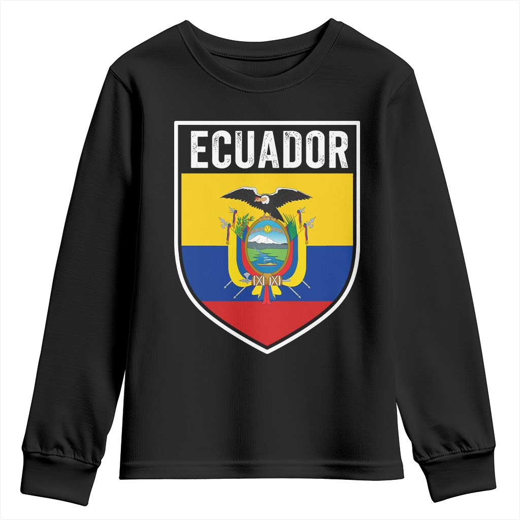 Ecuador Vintage Soccer Crest Escudo Ecuadorian Coat of Arms Youth Sweatshirt