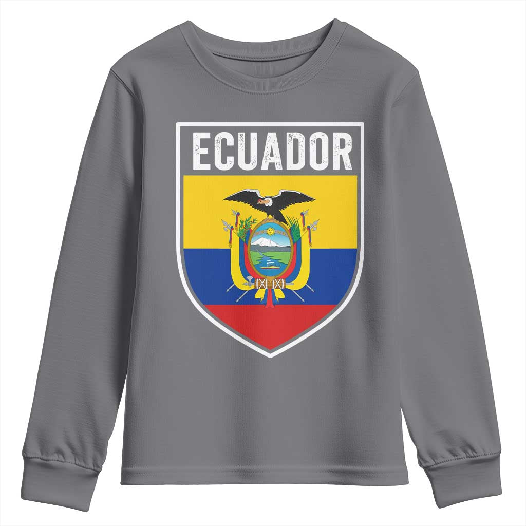 Ecuador Vintage Soccer Crest Escudo Ecuadorian Coat of Arms Youth Sweatshirt