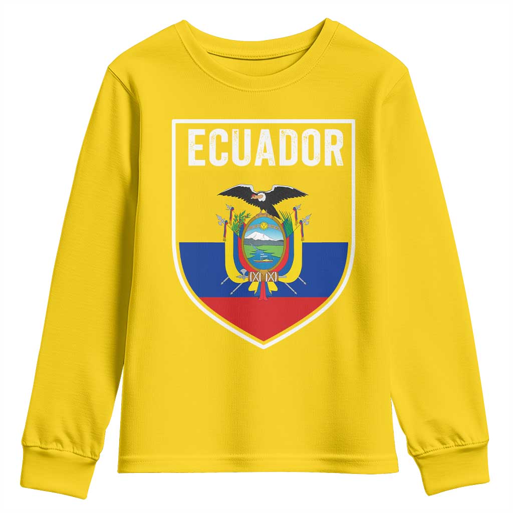 Ecuador Vintage Soccer Crest Escudo Ecuadorian Coat of Arms Youth Sweatshirt