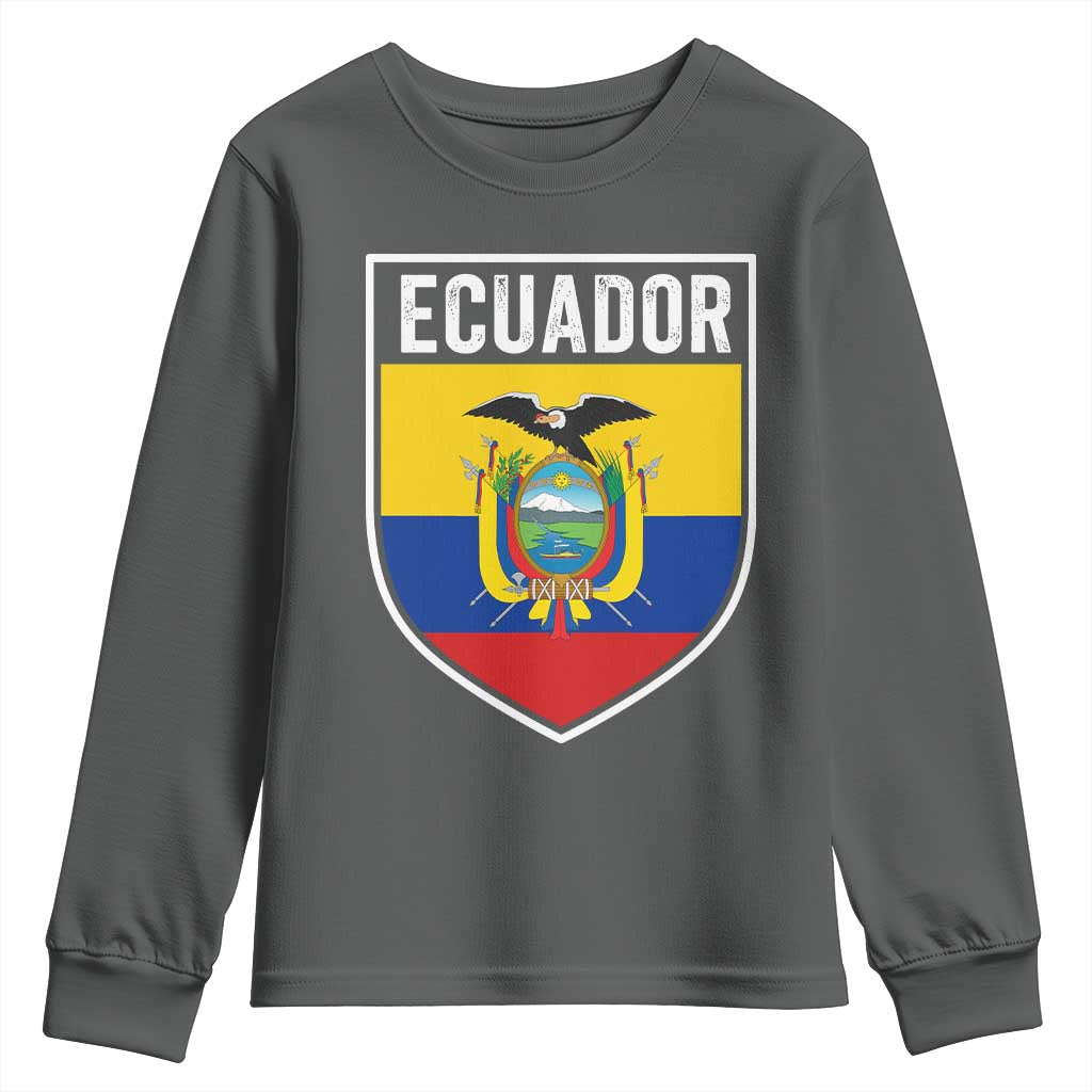 Ecuador Vintage Soccer Crest Escudo Ecuadorian Coat of Arms Youth Sweatshirt
