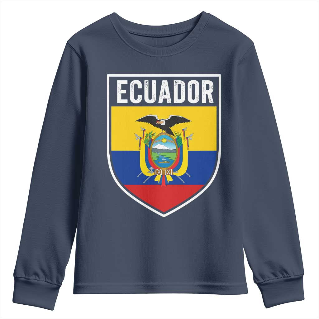 Ecuador Vintage Soccer Crest Escudo Ecuadorian Coat of Arms Youth Sweatshirt