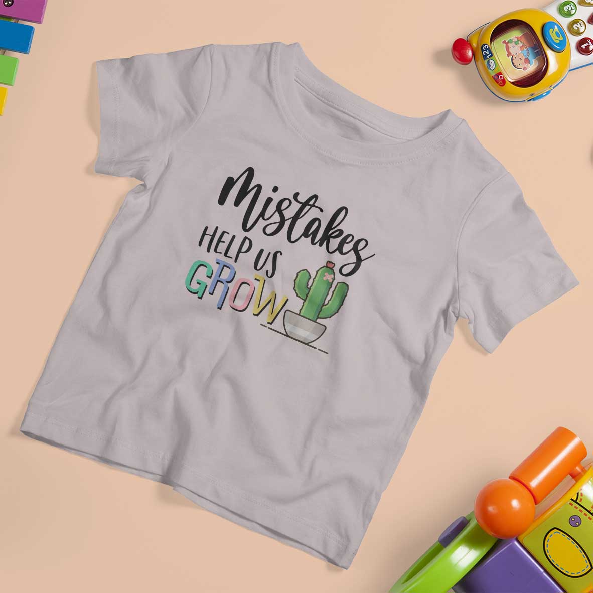Mistakes Help Us Grow T Shirt For Kid First Day Of School Cactus - Wonder Print Shop